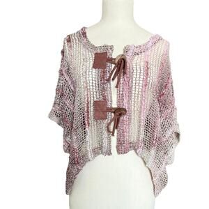 KAKTUS  Open Knit Mesh Top Women’s Small Shades of Mauve
